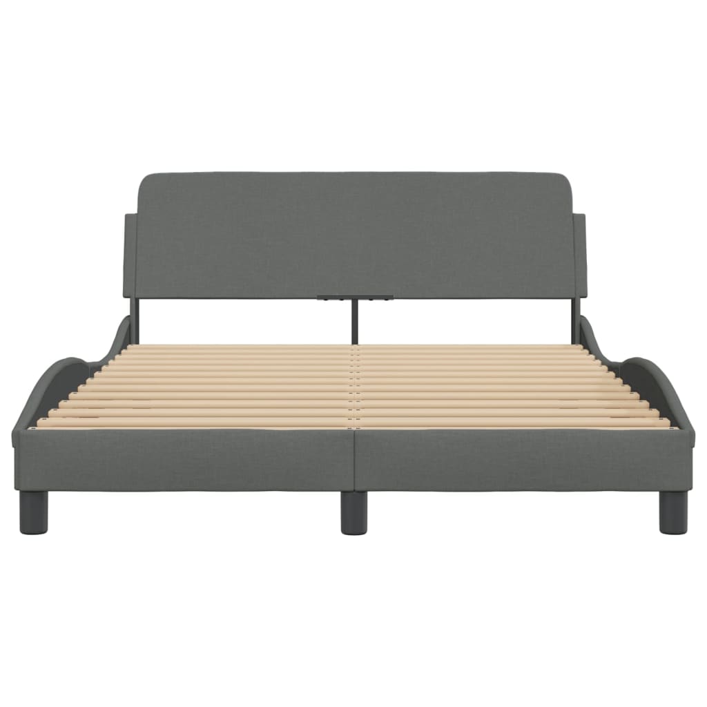 Bed Frame "Dover" Dark Grey 140x200 cm Fabric