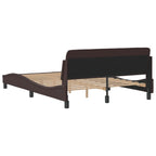 Bed Frame "Dover" Dark Brown 140x200 cm Fabric