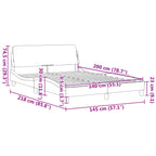 Bed Frame "Dover" Taupe 140x200 cm Fabric