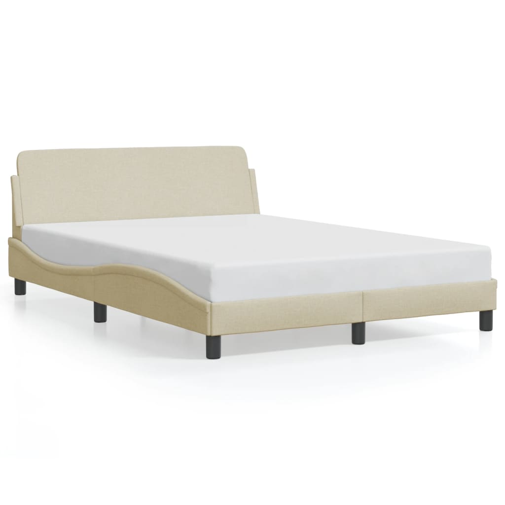 Bed Frame "Dover" Cream 140x200 cm Fabric