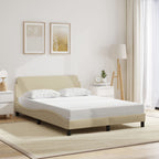 Bed Frame "Dover" Cream 140x200 cm Fabric