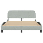 Bed Frame "Dover" Light Grey 140x200 cm Velvet