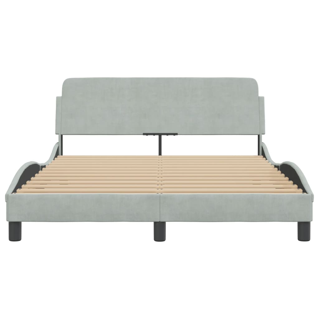 Bed Frame "Dover" Light Grey 140x200 cm Velvet