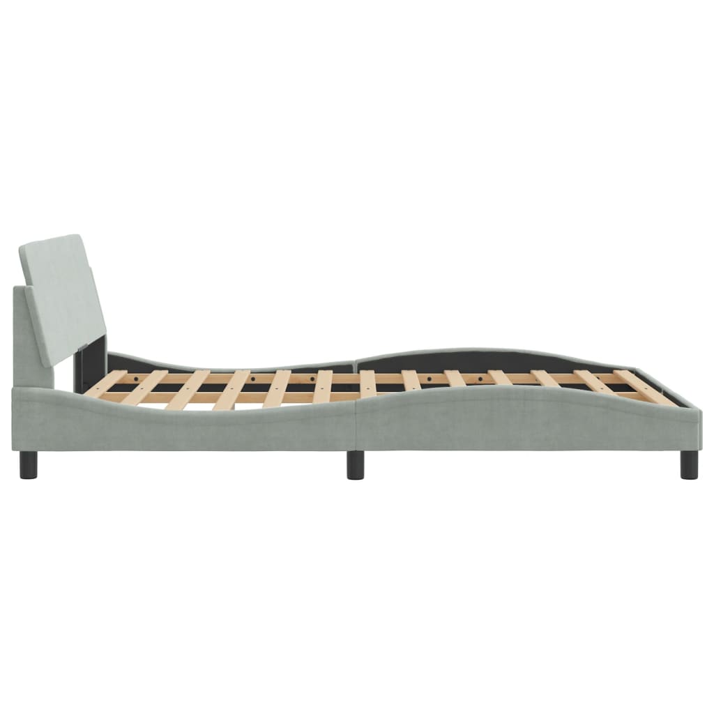Bed Frame "Dover" Light Grey 140x200 cm Velvet