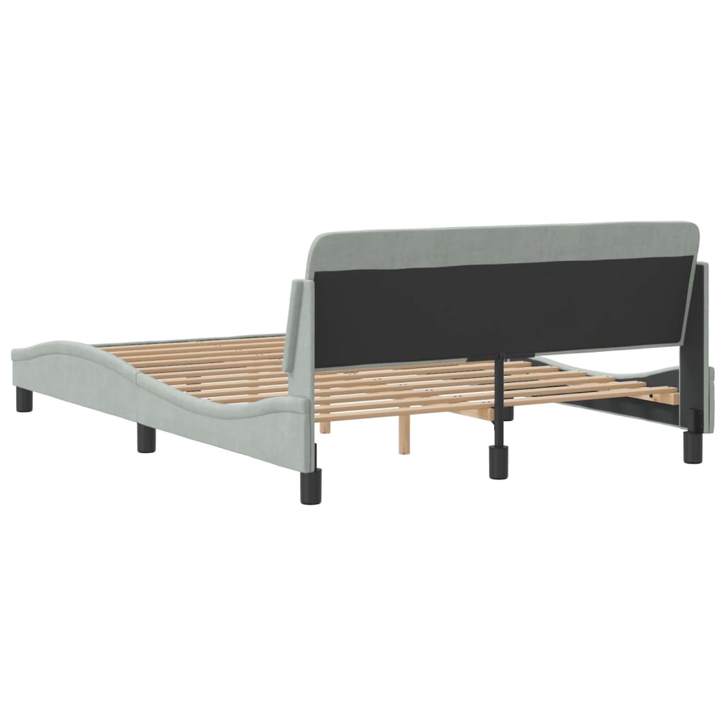 Bed Frame "Dover" Light Grey 140x200 cm Velvet