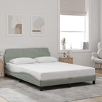 Bed Frame "Dover" Light Grey 140x200 cm Velvet