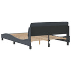 Bed Frame "Dover" Dark Grey 140x200 cm Velvet