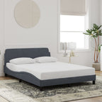 Bed Frame "Dover" Dark Grey 140x200 cm Velvet