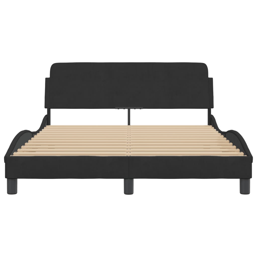 Bed Frame "Dover" Black 140x200 cm Velvet