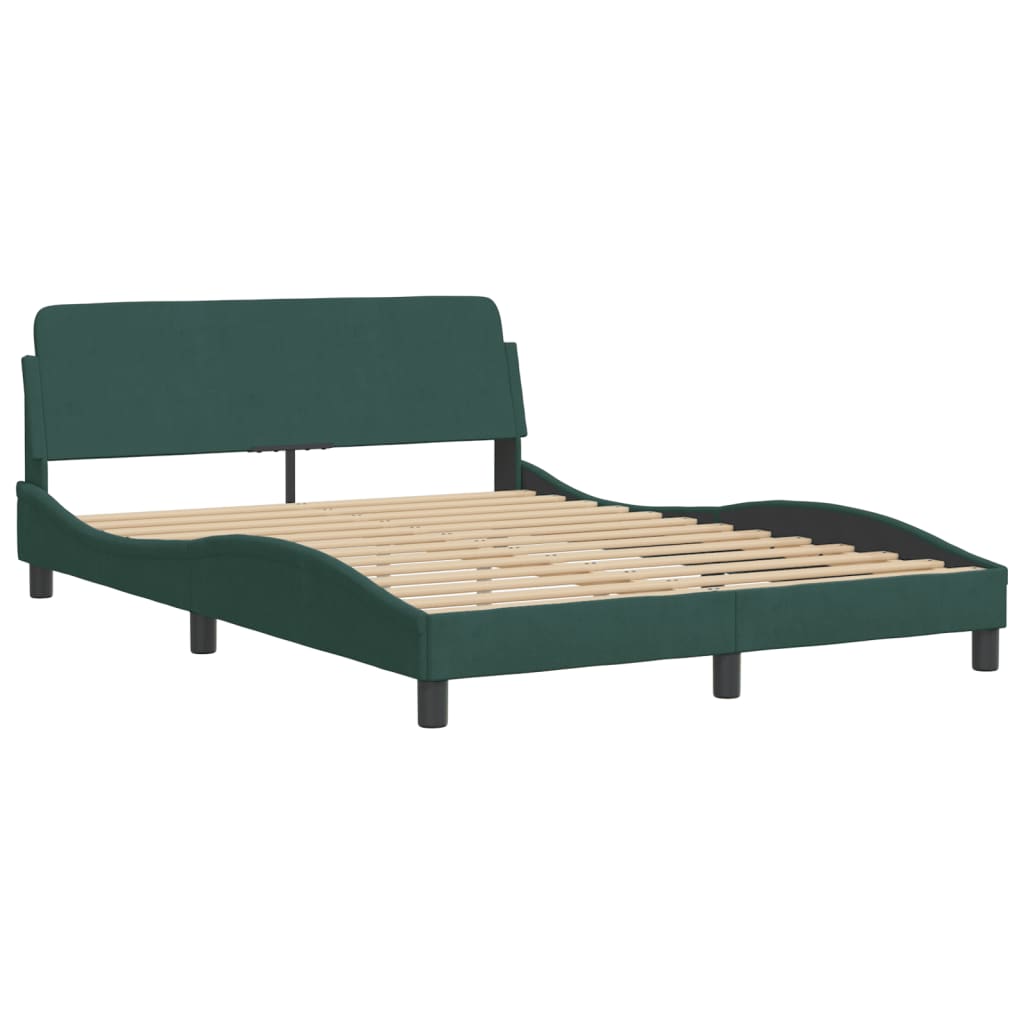 Bed Frame "Dover" Dark Green 140x200 cm Velvet