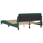 Bed Frame "Dover" Dark Green 140x200 cm Velvet