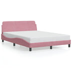 Bed Frame with Headboard "Dover" Pink 140x200 cm Velvet