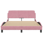 Bed Frame with Headboard "Dover" Pink 140x200 cm Velvet