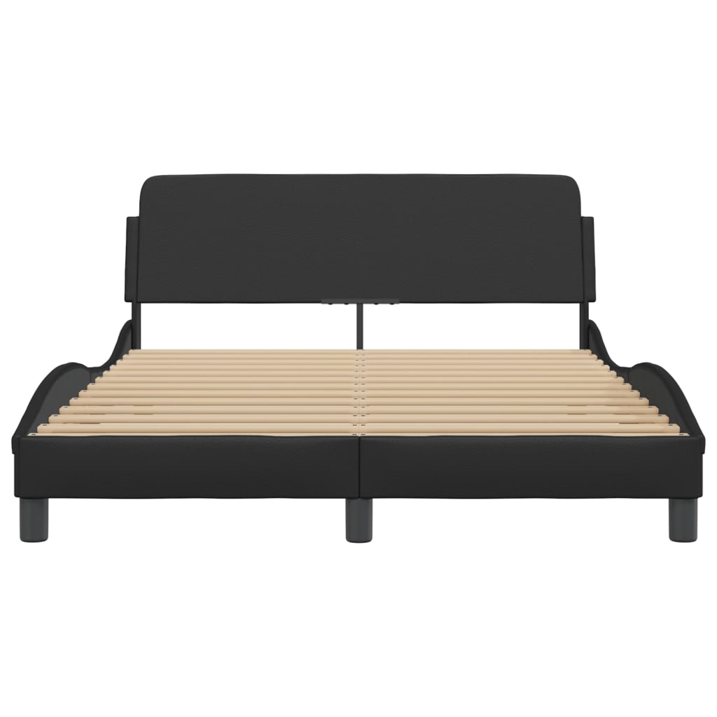 Bed Frame "Dover" Black 140x200 cm Faux Leather
