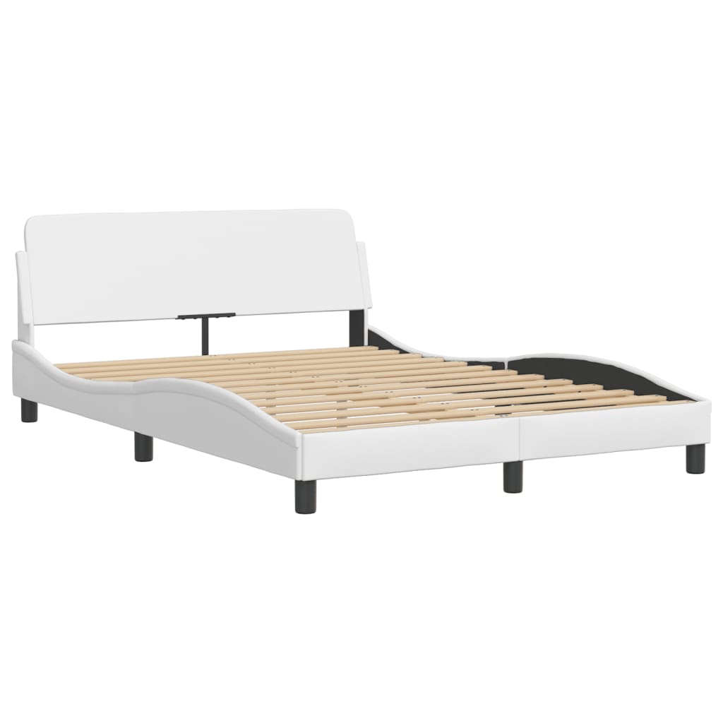 Bed Frame "Dover" White 140x200 cm Faux Leather
