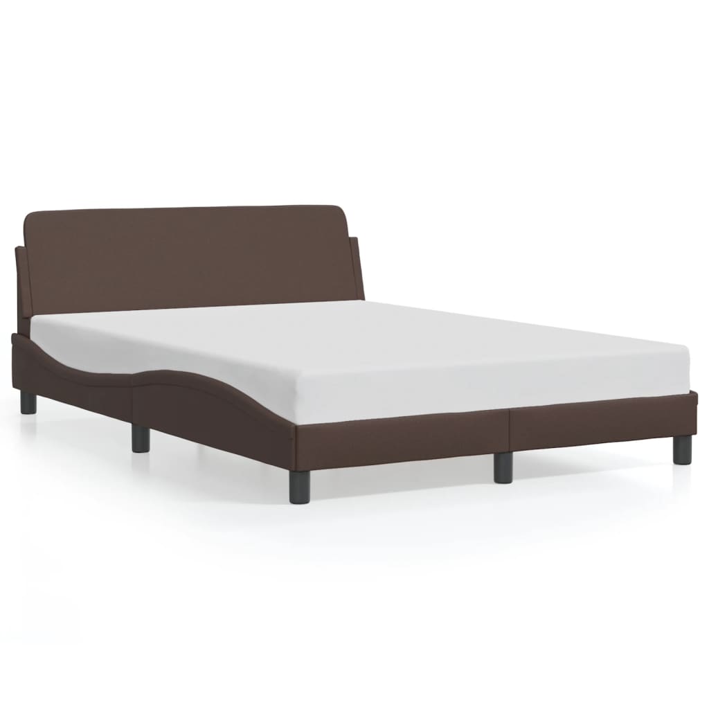 Bed Frame "Dover" Brown 140x200 cm Faux Leather