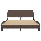 Bed Frame "Dover" Brown 140x200 cm Faux Leather