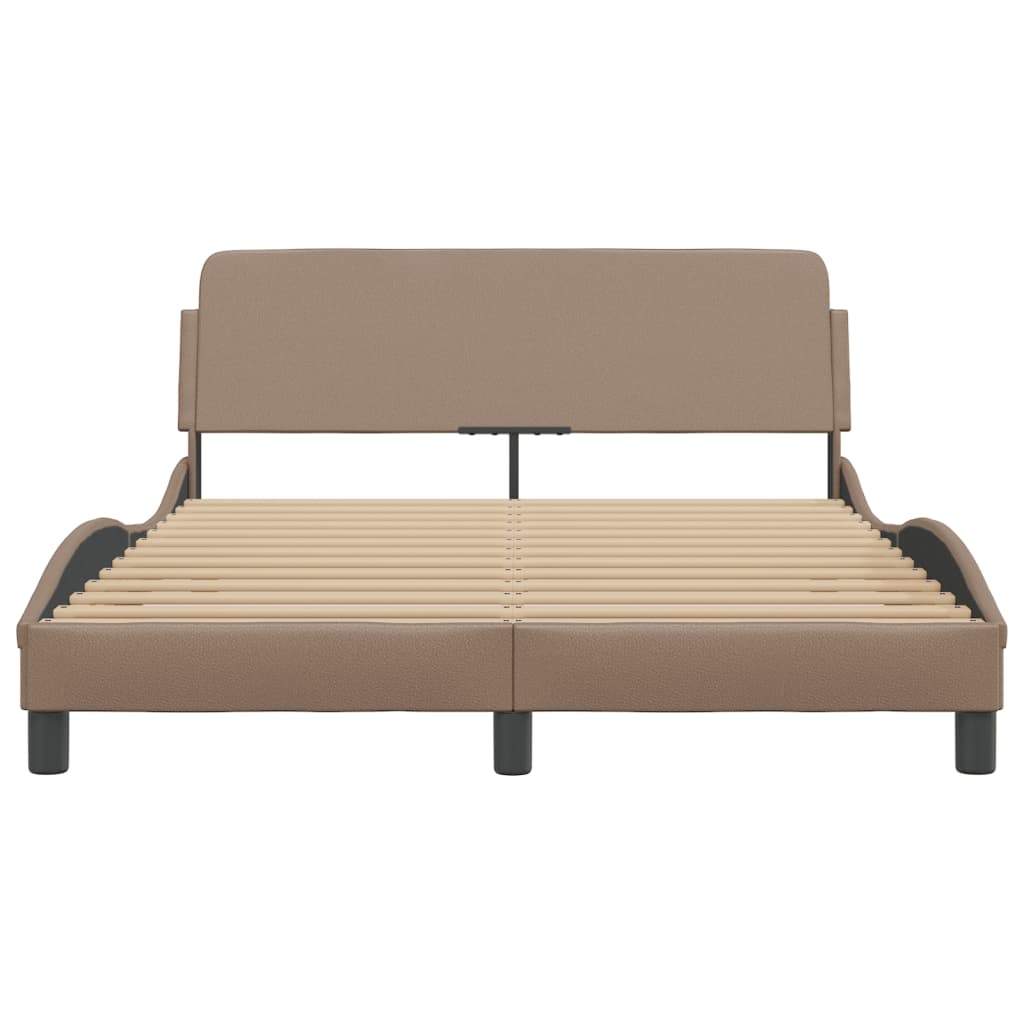 Bed Frame "Dover" Cappuccino 140x200 cm Faux Leather