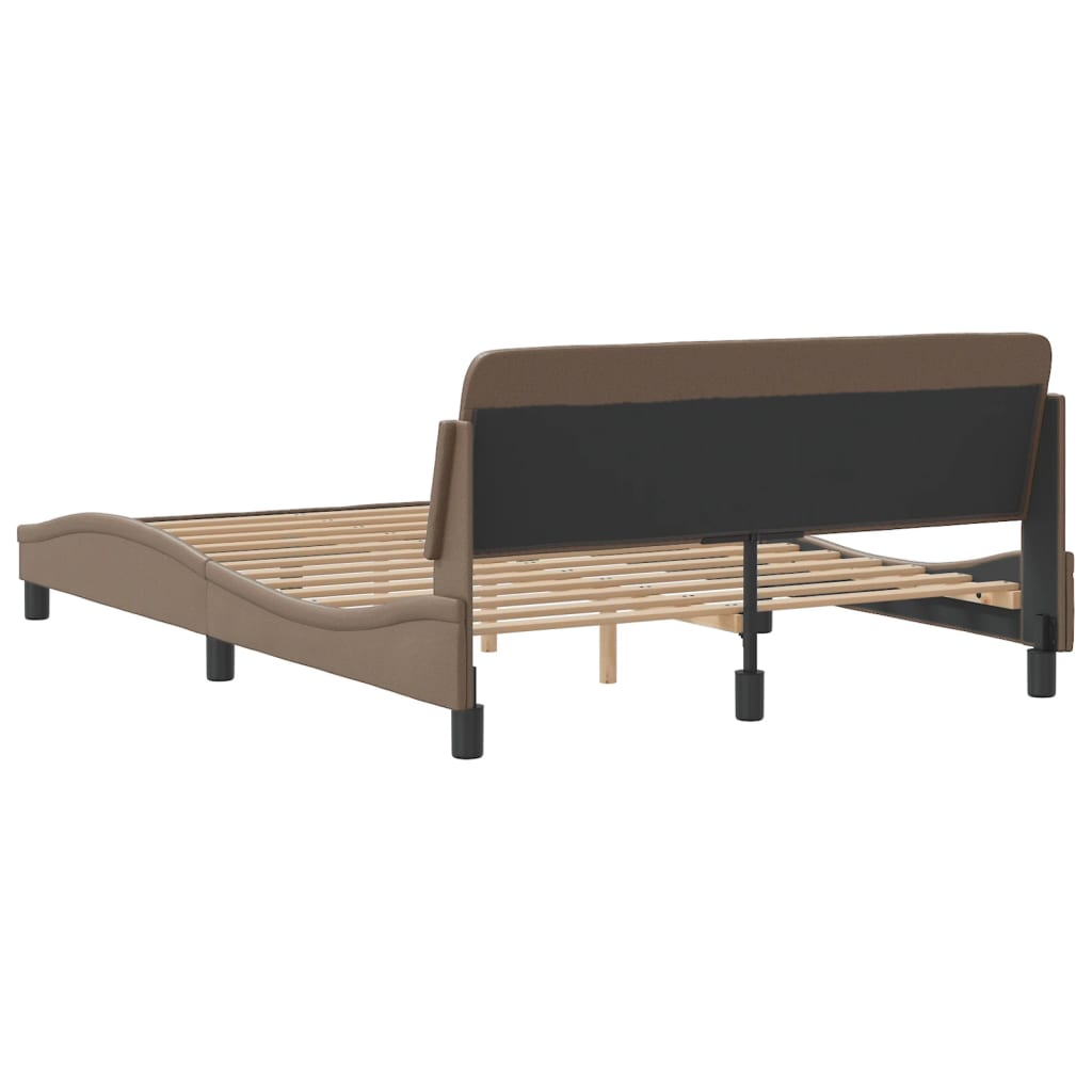 Bed Frame "Dover" Cappuccino 140x200 cm Faux Leather