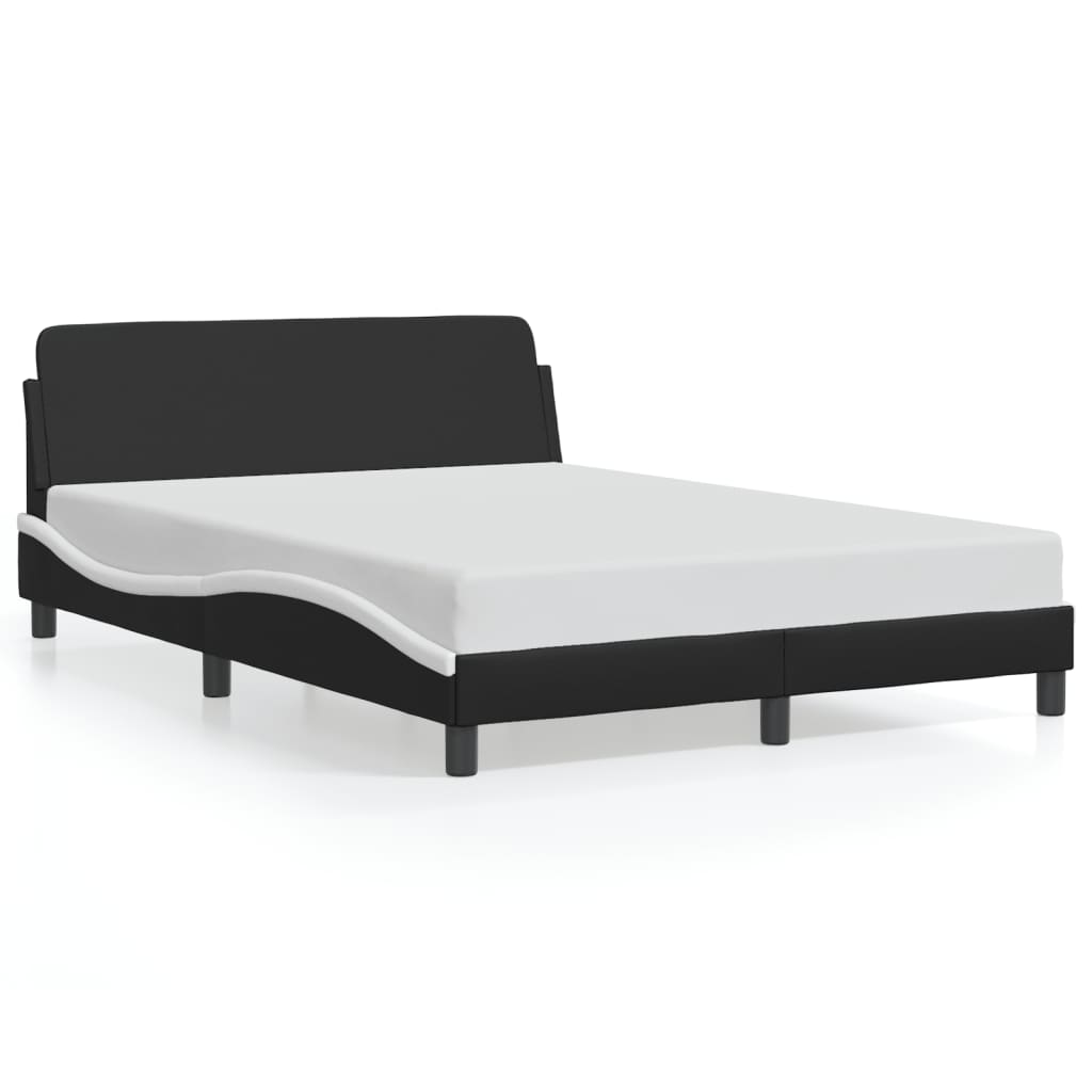 Bed Frame "Dover" Black&White 140x200 cm Faux Leather