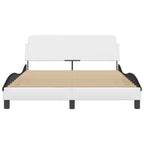 Bed Frame "Dover" White&Black 140x200 cm Faux Leather