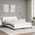 Bed Frame "Dover" White&Black 140x200 cm Faux Leather