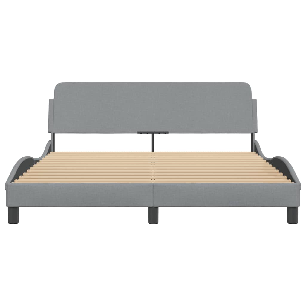 Bed Frame "Dover" Light Grey 160x200 cm Fabric