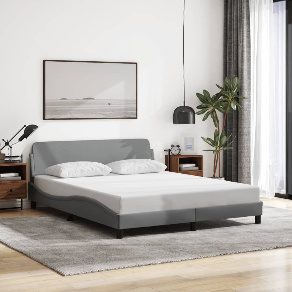 Bed Frame "Dover" Light Grey 160x200 cm Fabric