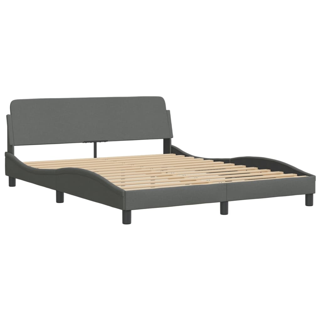 Bed Frame "Dover" Dark Grey 160x200 cm Fabric