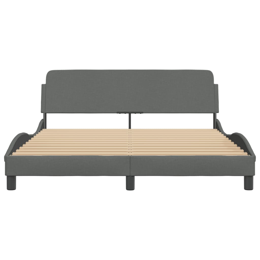 Bed Frame "Dover" Dark Grey 160x200 cm Fabric