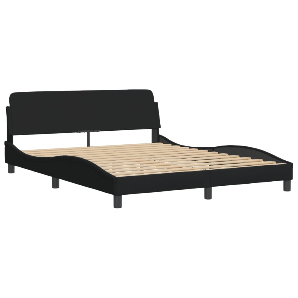 Bed Frame "Dover" Black 160x200 cm Fabric