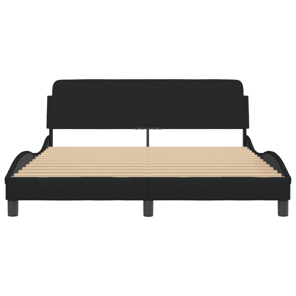 Bed Frame "Dover" Black 160x200 cm Fabric