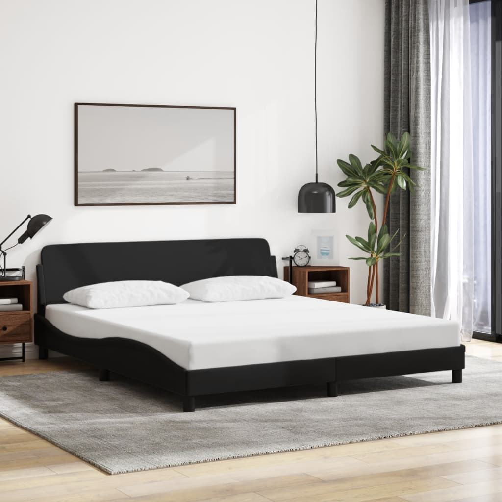 Bed Frame "Dover" Black 160x200 cm Fabric