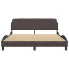 Bed Frame "Dover" Dark Brown 160x200 cm Fabric