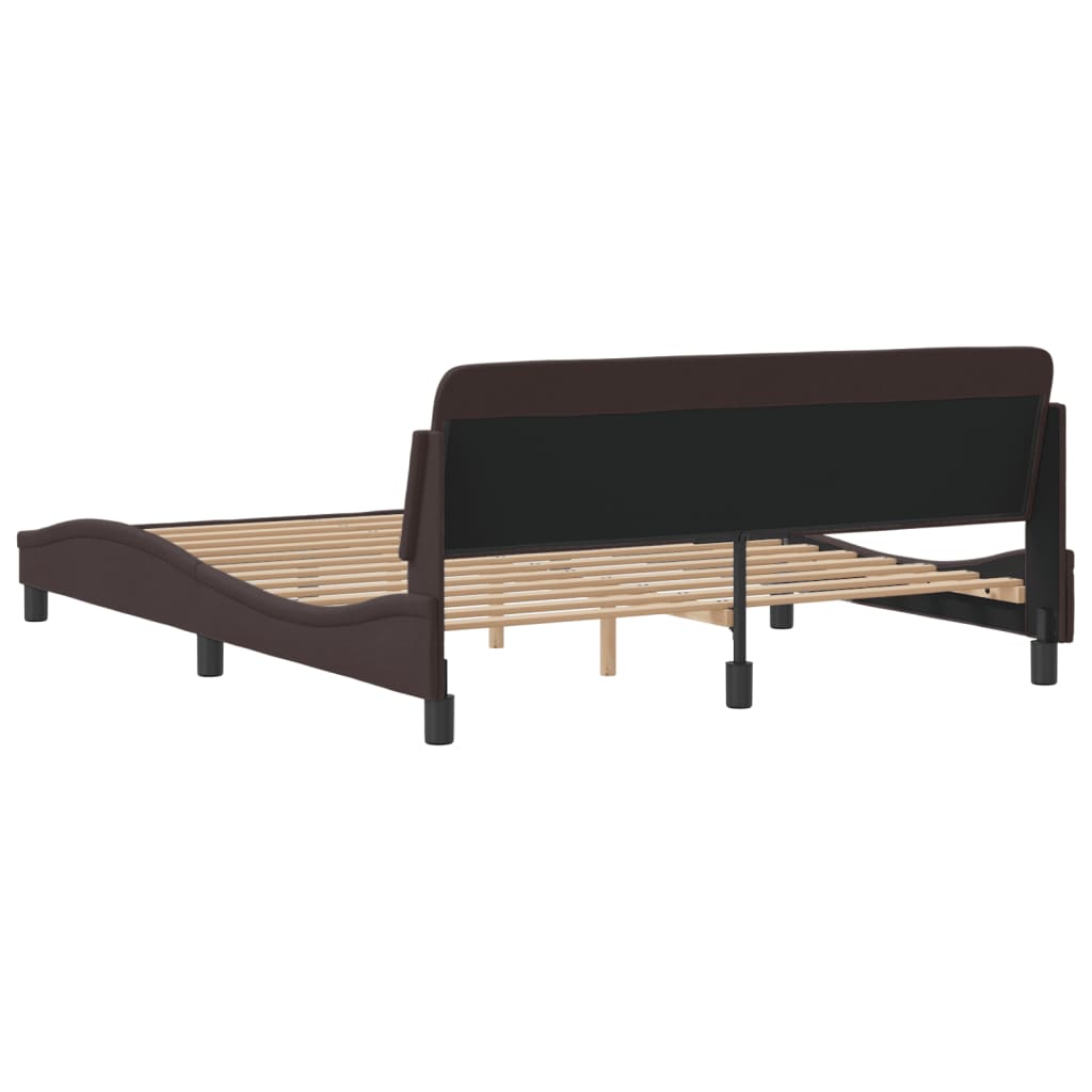 Bed Frame "Dover" Dark Brown 160x200 cm Fabric