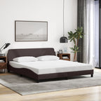 Bed Frame "Dover" Dark Brown 160x200 cm Fabric