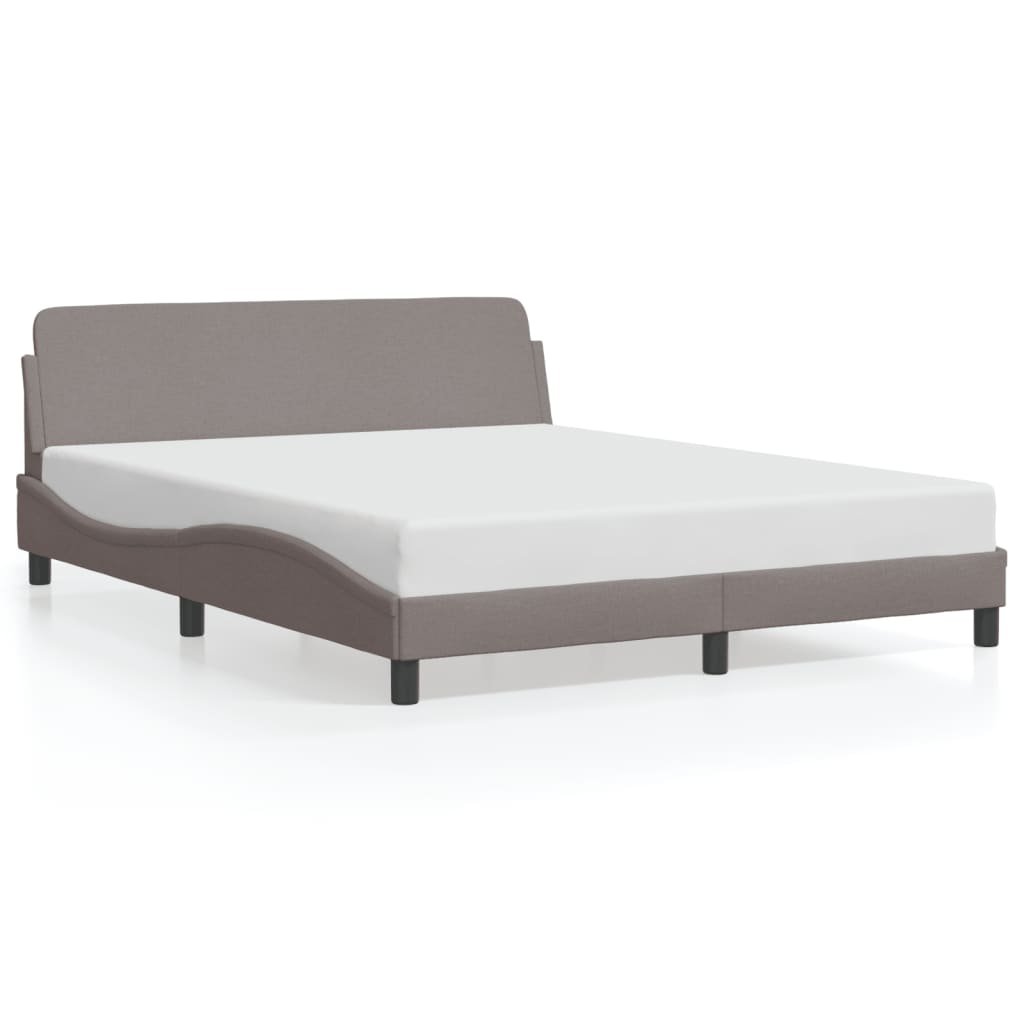 Bed Frame "Dover" Taupe 160x200 cm Fabric