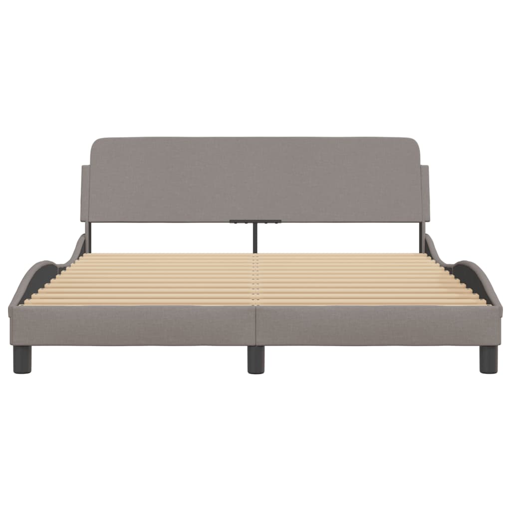 Bed Frame "Dover" Taupe 160x200 cm Fabric