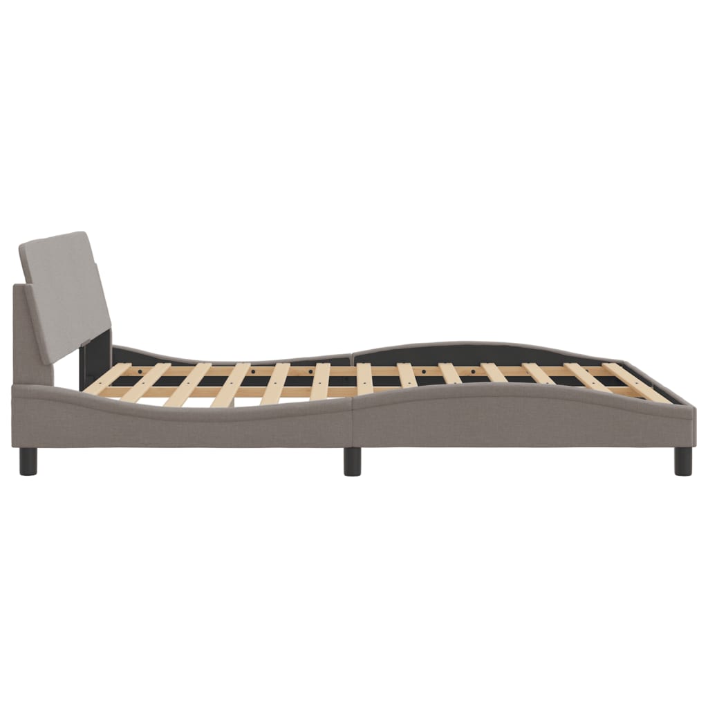 Bed Frame "Dover" Taupe 160x200 cm Fabric