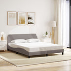 Bed Frame "Dover" Taupe 160x200 cm Fabric