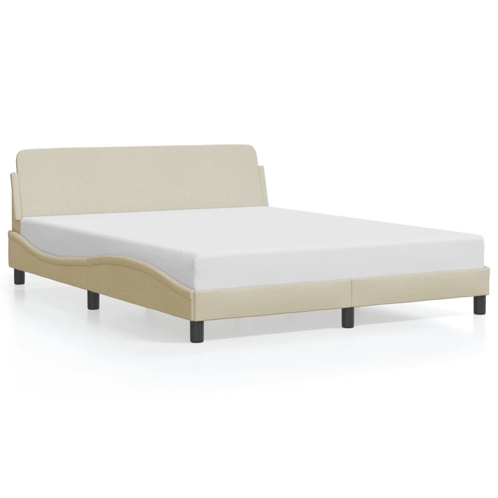 Bed Frame "Dover" Cream 160x200 cm Fabric