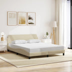 Bed Frame "Dover" Cream 160x200 cm Fabric