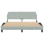 Bed Frame "Dover" Light Grey 160x200 cm Velvet