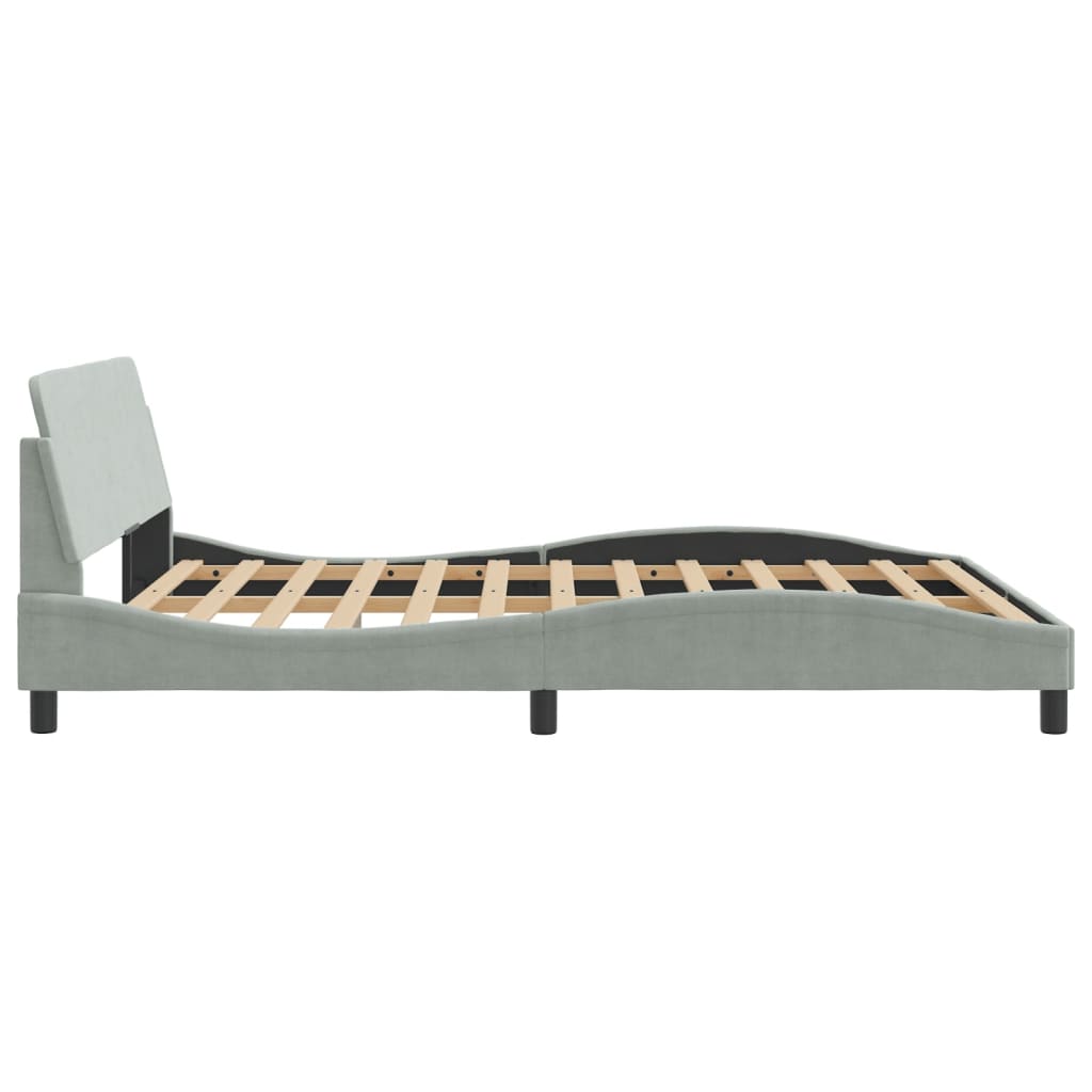 Bed Frame "Dover" Light Grey 160x200 cm Velvet