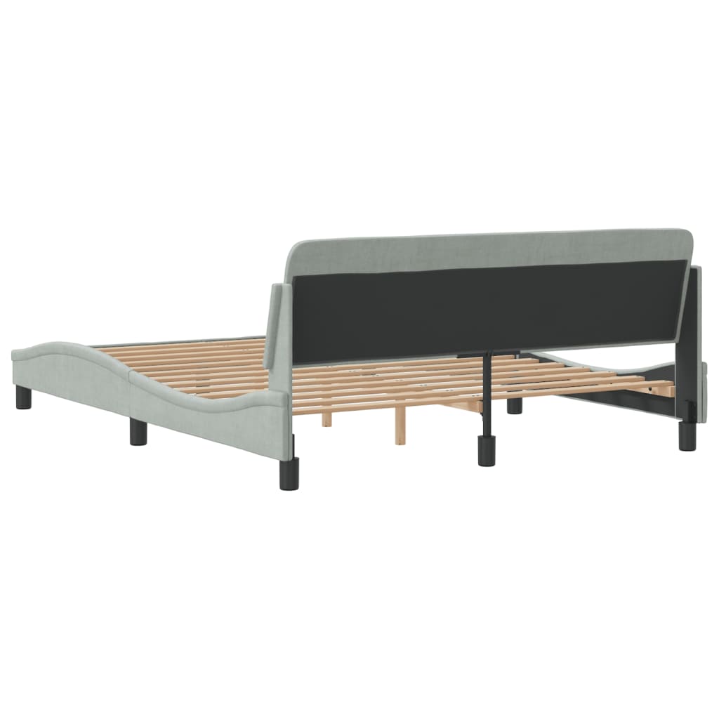 Bed Frame "Dover" Light Grey 160x200 cm Velvet
