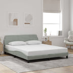 Bed Frame "Dover" Light Grey 160x200 cm Velvet