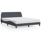 Bed Frame "Dover" Dark Grey 160x200 cm Velvet