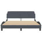 Bed Frame "Dover" Dark Grey 160x200 cm Velvet