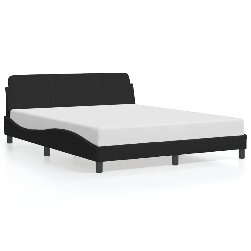 Bed Frame "Dover" Black 160x200 cm Velvet