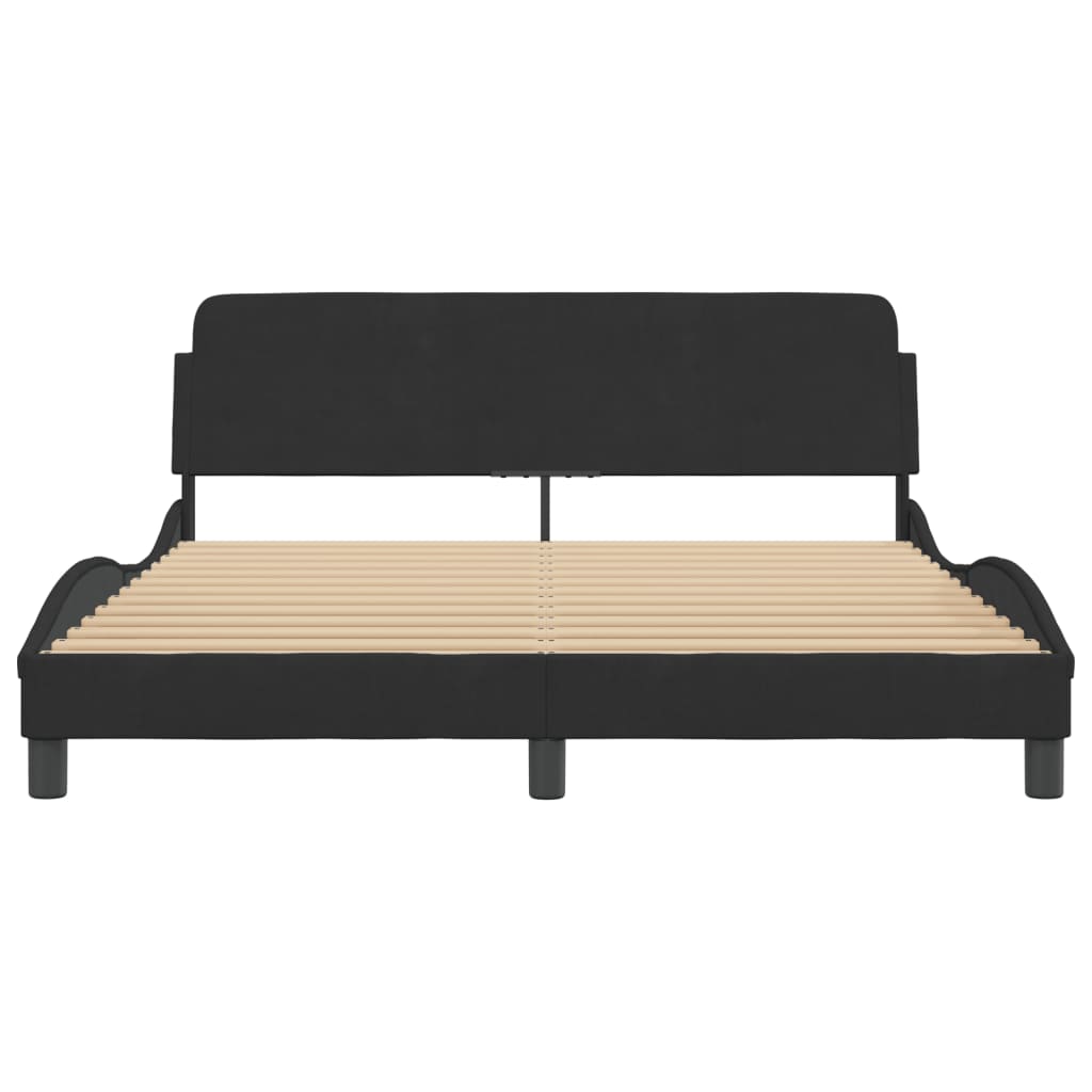 Bed Frame "Dover" Black 160x200 cm Velvet